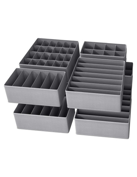 Organizador de Cajones Bazasa 8 Piezas Plegable Gris Organizador de Cajones Bazasa 8 Piezas Plegable Gris