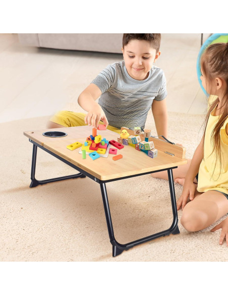 Soporte de libro ajustable wishacc de bambú para cama y tabletas Soporte de libro ajustable wishacc de bambú para cama y tabletas