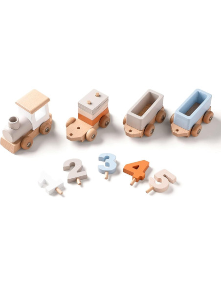 Juego de tren de madera ibwaae 12 piezas para bebés 1-5 años Juego de tren de madera ibwaae 12 piezas para bebés 1-5 años