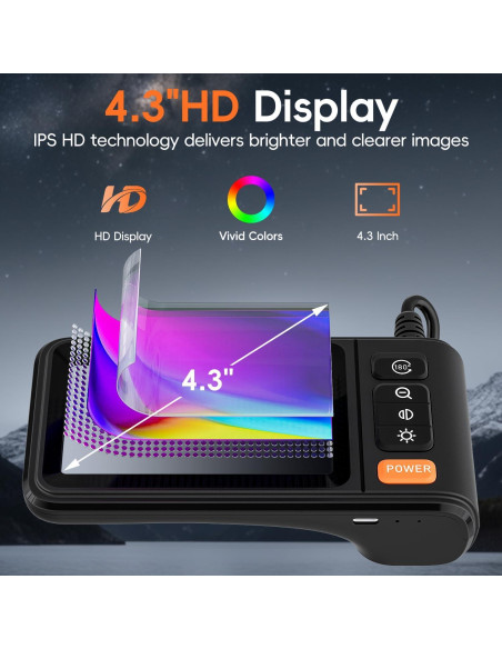 Cámara Endoscópica SKYBASIC 4.3" HD con Luz LED 5m Cámara Endoscópica SKYBASIC 4.3" HD con Luz LED 5m
