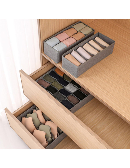 Organizador de Cajones Bazasa 8 Piezas Plegable Gris Organizador de Cajones Bazasa 8 Piezas Plegable Gris
