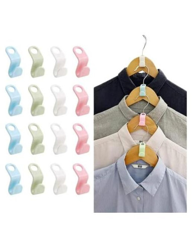 40 Ganchos Conectores para Perchas THE PERFECT PART - Ahorro Espacio
