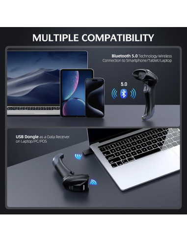 Escáner de Código de Barras Bluetooth TEEMI TMSL-56 1D 2D