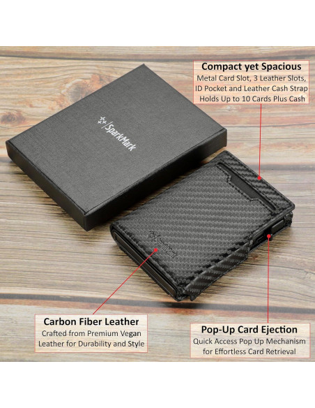 Billetera RFID Minimalista SparkMark 6.0 para Hombres - Negra Billetera RFID Minimalista SparkMark 6.0 para Hombres - Negra