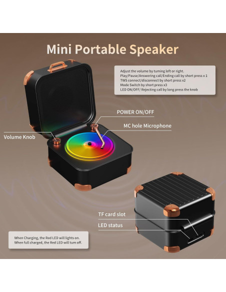 Altavoz Bluetooth Retro MEI SHUO PIN A17 Inalámbrico 5W Altavoz Bluetooth Retro MEI SHUO PIN A17 Inalámbrico 5W