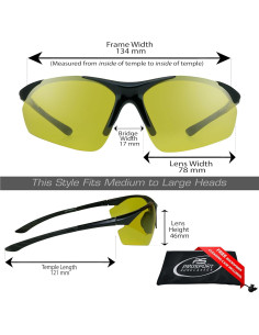 Gafas de sol polarizadas proSPORT amarillas visión nocturna 2