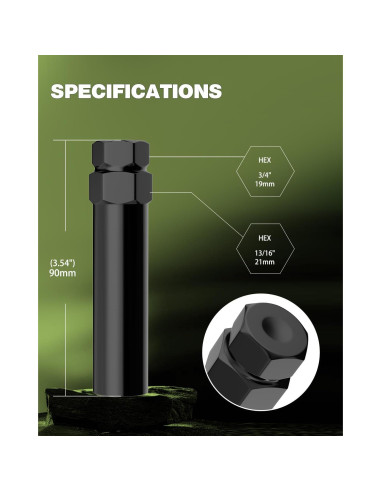Llave de Tuerca 6 Spline GAsupply 90mm Acero Negro 1pc