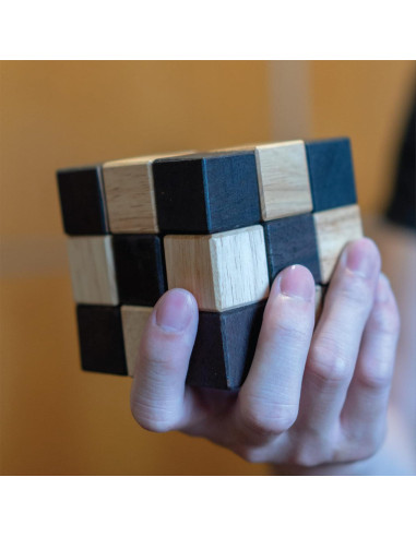 Cubo de Rompecabezas de Serpiente BSIRI 3D Madera 6x6x6 cm