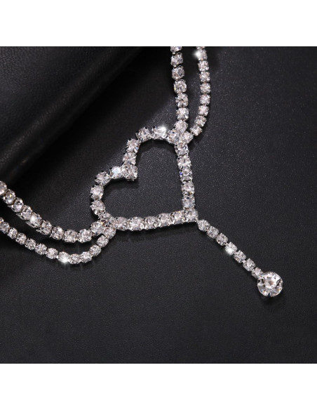 Tobilleras de Diamante Plateadas para Mujeres - Ajustables 33 cm Tobilleras de Diamante Plateadas para Mujeres - Ajustables 33 cm