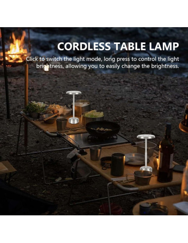 Lámpara de Mesa LED Inalámbrica Baishezhuan Plata 3 Niveles
