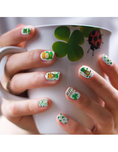 Kit de Placas de Estampado de Uñas Whaline 10 Pcs San Patricio