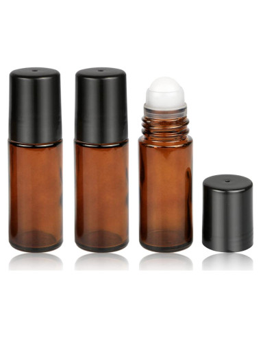 Paquete de 3 Botellas de Vidrio Ámbar 30ml Roll-On Remzndy