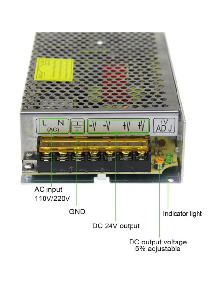 Fuente de Alimentación 24V 5A ALITOVE Adaptador Regulable Fuente de Alimentación 24V 5A ALITOVE Adaptador Regulable