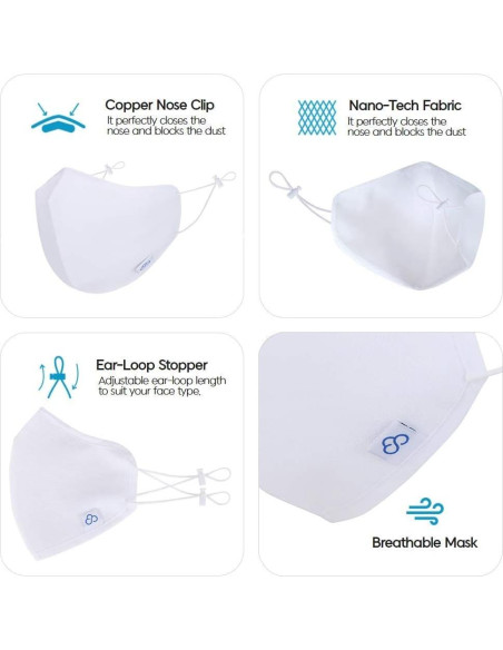 Máscara Deportiva CloudMask Plus Blanca Transpirable Unisex Máscara Deportiva CloudMask Plus Blanca Transpirable Unisex