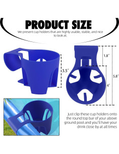 Soporte para vasos TonGass azul para piscinas elevadas - paquete de 6 2