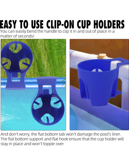Soporte para vasos TonGass azul para piscinas elevadas - paquete de 6 Soporte para vasos TonGass azul para piscinas elevadas - paquete de 6
