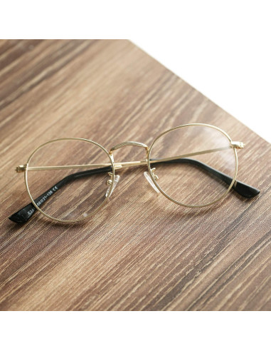 Gafas Pro Acme Clásicas Redondas Metal Dorado Lentes Claros