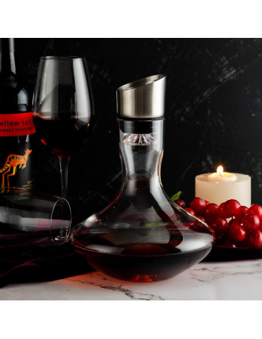 Decantador de Vino VnoPerito 1200ml con Aerador y Filtro