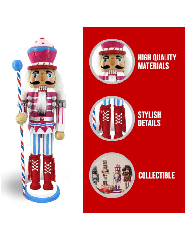 Adorno Navideño Cascanueces Soldado 30.48 cm Madera