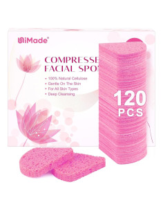 Esponjas Faciales Comprimidas UNIMADE 120 Unidades Rosa