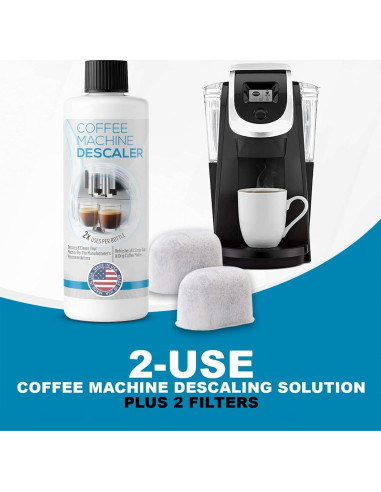 Kit Descalcificador Universal FreshFlow para Cafeteras Keurig - 1 Botella y 2 Filtros