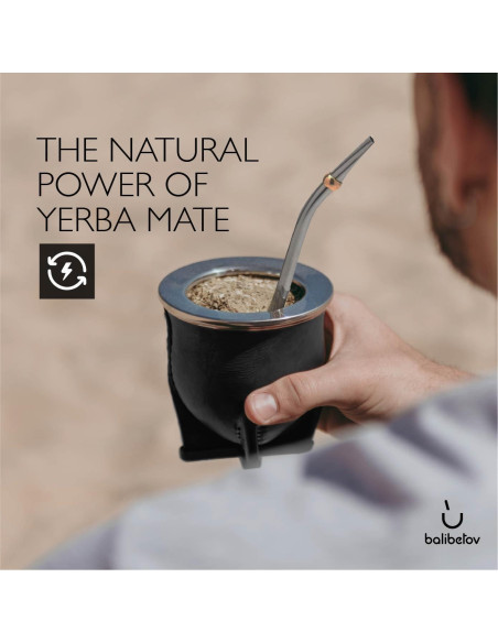 Gourd de Yerba Mate Hecho a Mano BALIBETOV Negro con Bombilla Gourd de Yerba Mate Hecho a Mano BALIBETOV Negro con Bombilla
