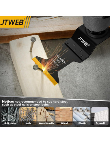 Cuchillas Oscilantes de Titanio JTWEB 10PC para Metal y Madera