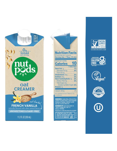 Crema de Avena Sin Azúcar Nutpods - 3 Paquetes de 330ml