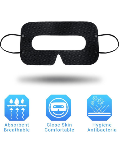 Mascarillas Desechables para VR Treela 200 Pcs 20x10 cm Negro