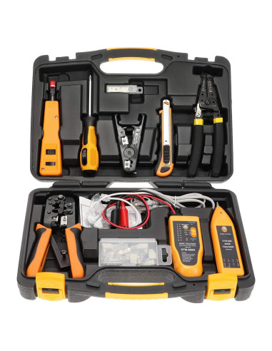 Kit de Herramientas de Red InstallerParts 15 en 1 - Crimpadora, Probador, Desforradora