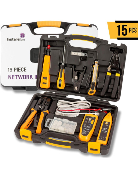 Kit de Herramientas de Red InstallerParts 15 en 1 - Crimpadora, Probador, Desforradora Kit de Herramientas de Red InstallerParts 15 en 1 - Crimpadora, Probador, Desforradora