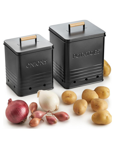 Conjunto de 2 Bins de Almacenamiento ZICOTO para Papas y Cebollas