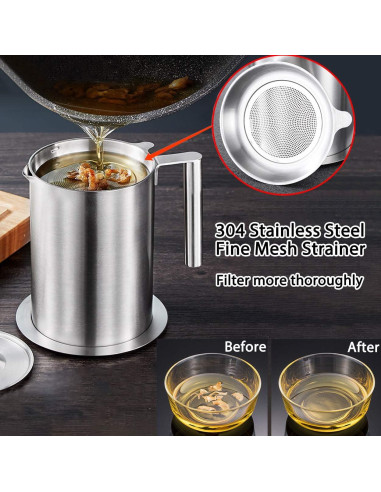 Contenedor de Aceite Sumerflos 1.8L con Colador de Acero Inoxidable