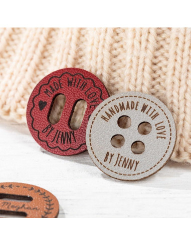 Botones de Cuero Personalizados Callie para Manualidades 2.5cm