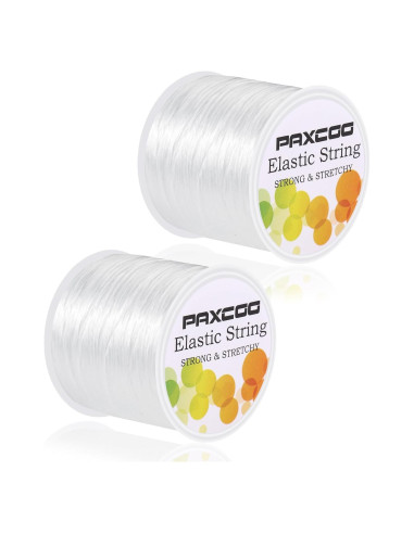 Hilo Elástico PAXCOO 2 Rollos 1mm Blanco para Pulseras