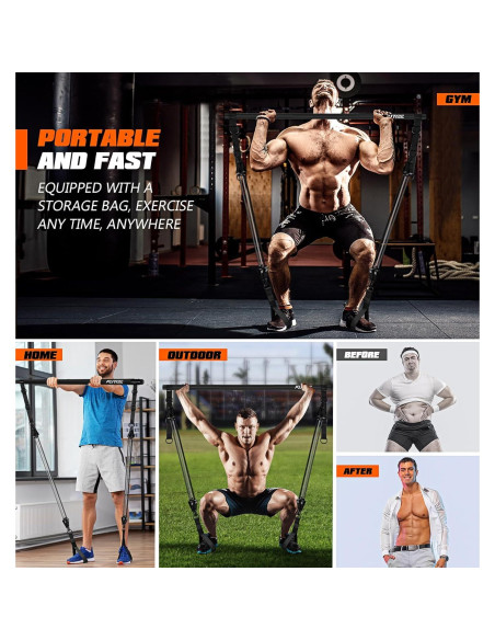 Kit de Bar Pilates KUTIZE 270LBS con Bandas de Resistencia Kit de Bar Pilates KUTIZE 270LBS con Bandas de Resistencia