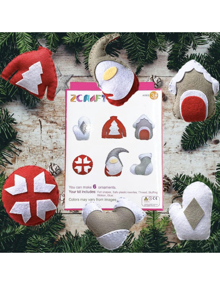 MOVEBO Kit de Manualidades Navideñas DIY para Niños - 6 Adornos MOVEBO Kit de Manualidades Navideñas DIY para Niños - 6 Adornos