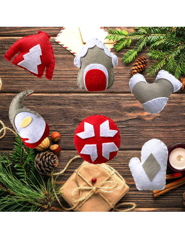 MOVEBO Kit de Manualidades Navideñas DIY para Niños - 6 Adornos