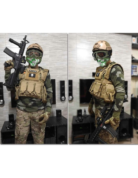 Conjunto de Máscara Media Cara y Gafas Airsoft Outgeek Conjunto de Máscara Media Cara y Gafas Airsoft Outgeek