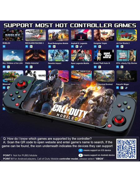 Controlador de Juego Móvil Megadream para iPhone y Android - Negro Controlador de Juego Móvil Megadream para iPhone y Android - Negro