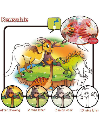 Libros de Pintura Mágica con Agua hapray - 2 Paquete Dinosaurios