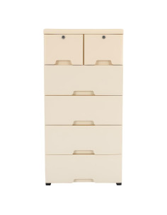 Gabinete de Almacenamiento Weglae con 6 Cajones Beige 50x35x102cm