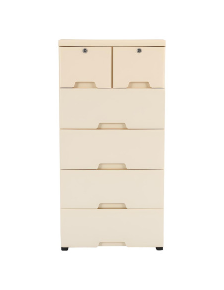 Gabinete de Almacenamiento Weglae con 6 Cajones Beige 50x35x102cm Gabinete de Almacenamiento Weglae con 6 Cajones Beige 50x35x102cm