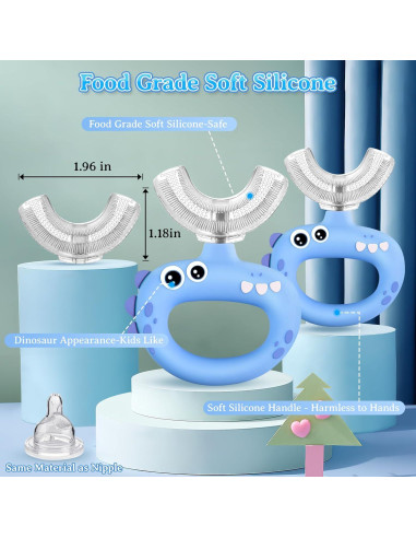 Cepillo de Dientes Infantil U Guía 360 Silicona Suave 2 Unidades