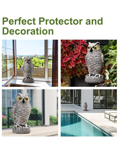Espantapájaros Búho OFFO para Jardín 21 cm Marrón