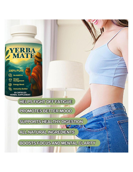 Cápsulas de Yerba Mate Wvnscl - Energía Natural 60 Unidades Cápsulas de Yerba Mate Wvnscl - Energía Natural 60 Unidades
