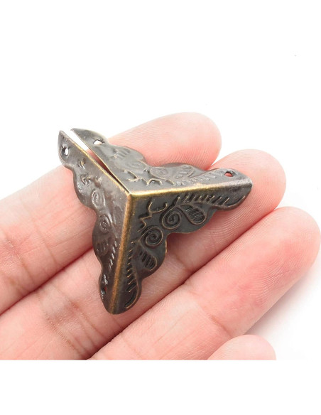 48 Protectores de Esquinas de Metal Piutouyar Bronce 2.54cm 48 Protectores de Esquinas de Metal Piutouyar Bronce 2.54cm