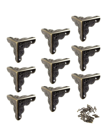 48 Protectores de Esquinas de Metal Piutouyar Bronce 2.54cm 48 Protectores de Esquinas de Metal Piutouyar Bronce 2.54cm