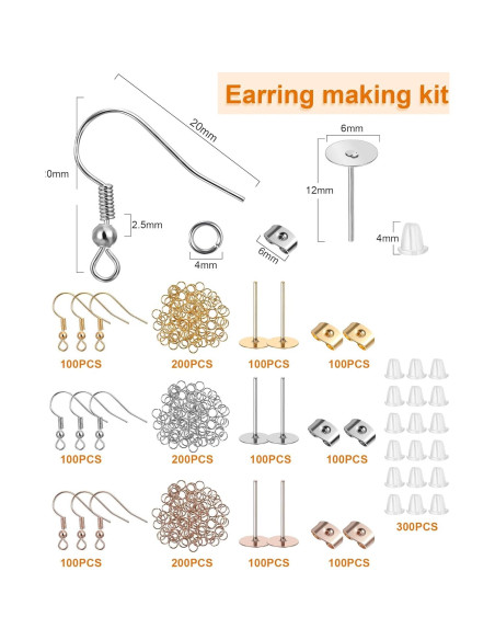 Kit de Fabricación de Pendientes Tondiamo 2100 Piezas Kit de Fabricación de Pendientes Tondiamo 2100 Piezas