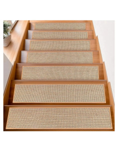 Alfombrillas Antideslizantes para Escaleras Beige - 15 Piezas 20x76cm
